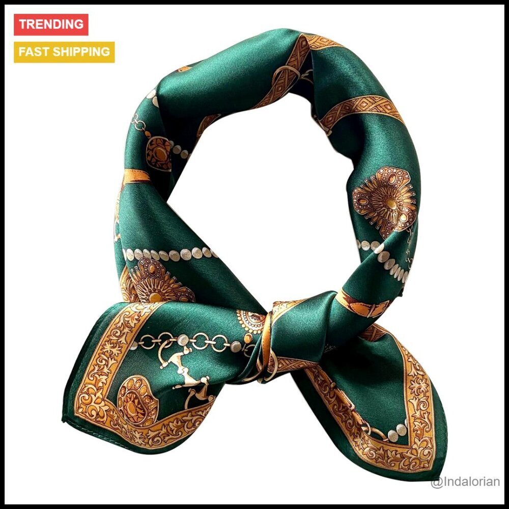 Silk Square Scarf Elegant Lightweight Versatile Neckerchief Headscarf Chic